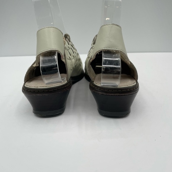 Y2K VINTAGE Annie Flex 8WW  cream weaved sling back pretty in pink Duckie flat - Picture 4 of 6